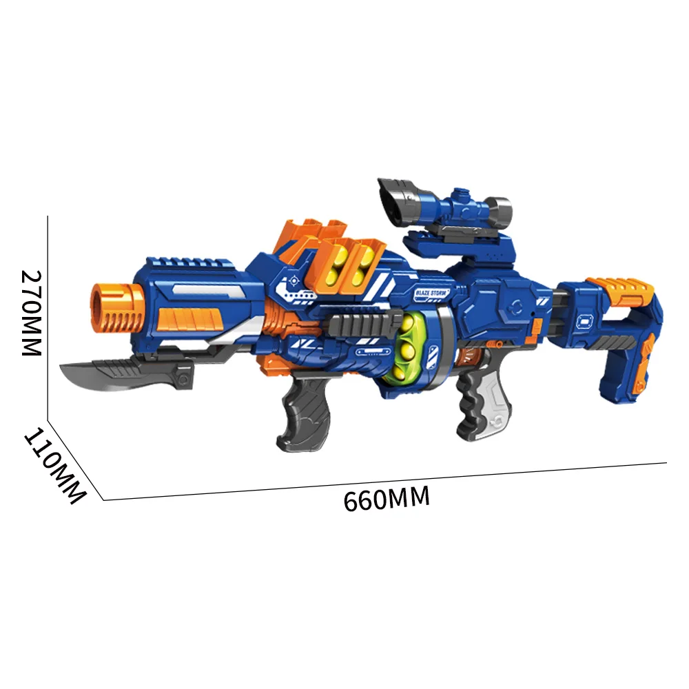 Qilong Kids Outdoor B/O Air Soft Bullet Ball Toy Electric Simulation  Weapon Model Gun Funny shooting Game Soft Bullet Gun Toys