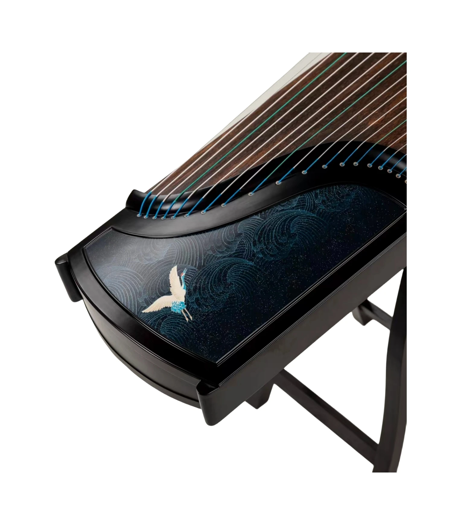 Professional 21-String Guzheng Zither Traditional Chinese Hand-Dug Musical Instrument Cloud Crane Series by CTNC for Recording