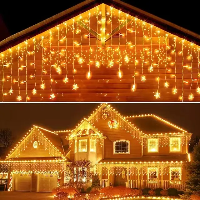 Christmas Lights Outdoor Decoration Led Curtain Icicle String Lights Wedding Party Garland