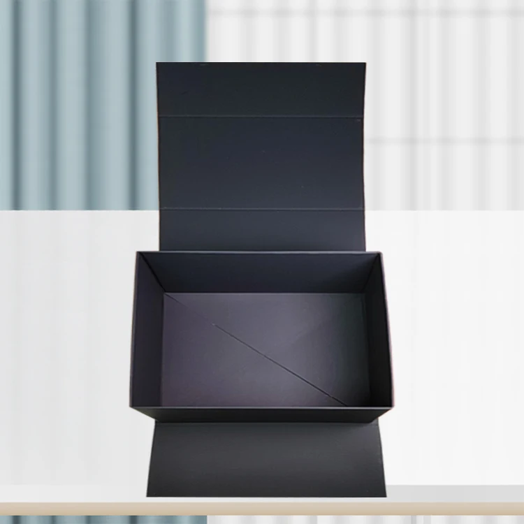 Factory Custom Matte Black Luxury Foldable Hard Paper Box Magnetic Closure Gift Box Cardboard box packaging