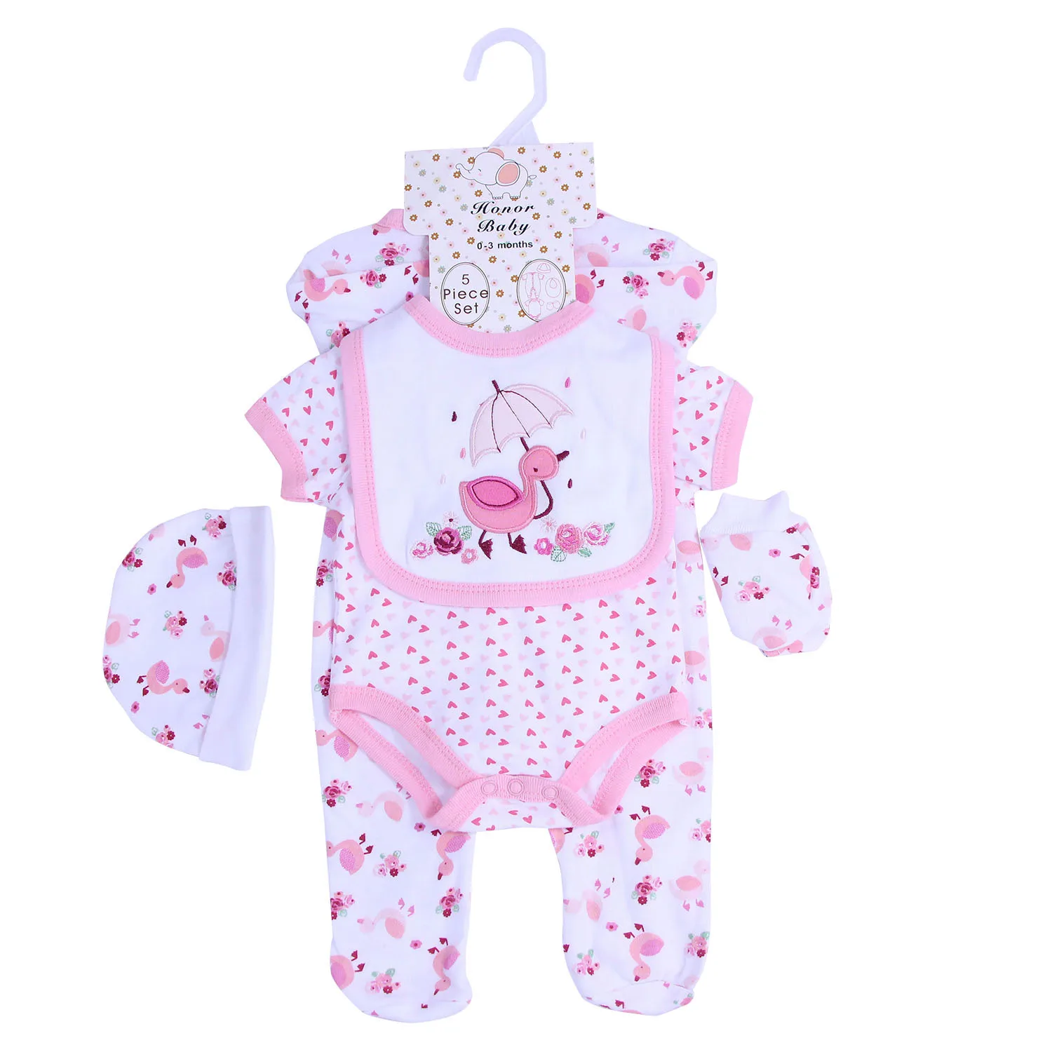 5 pcs set newborn baby clothes outfit gift romper jumpsuit body jumpsuit bib wholesale kids clothes cotton boutiques stock