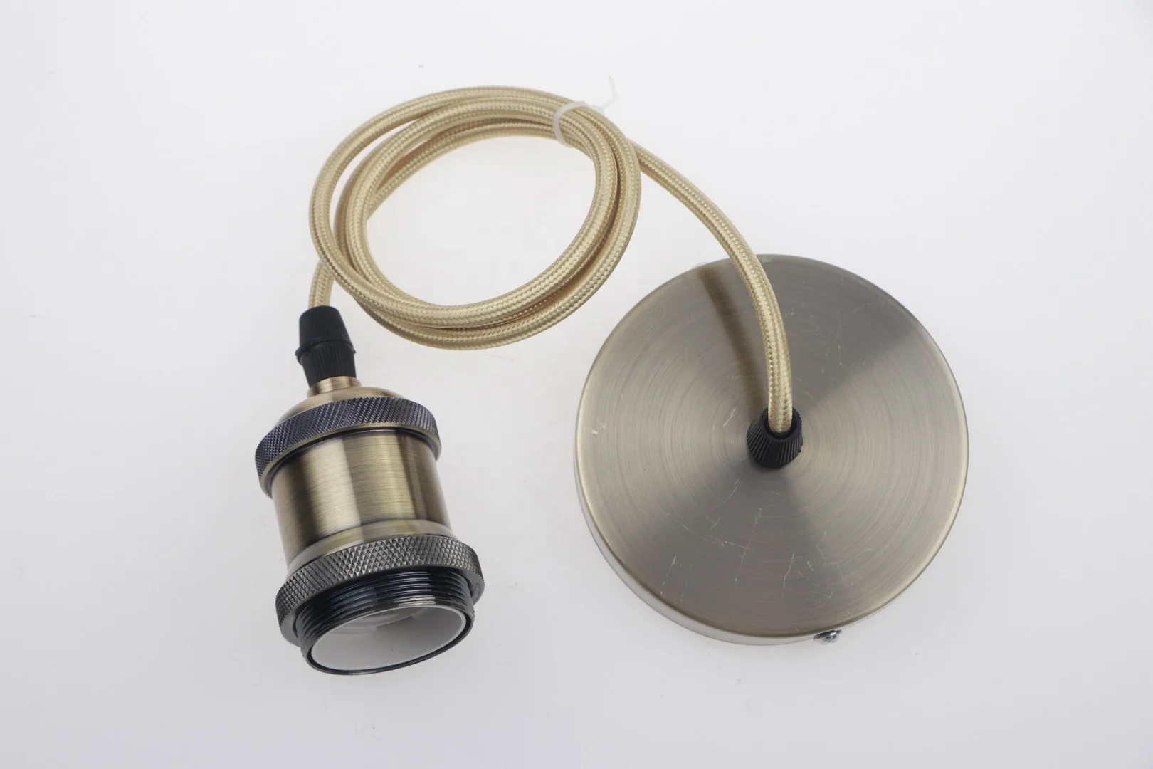 Vintage lamp holder fabric and hemp rope cables E27  lamp base holder