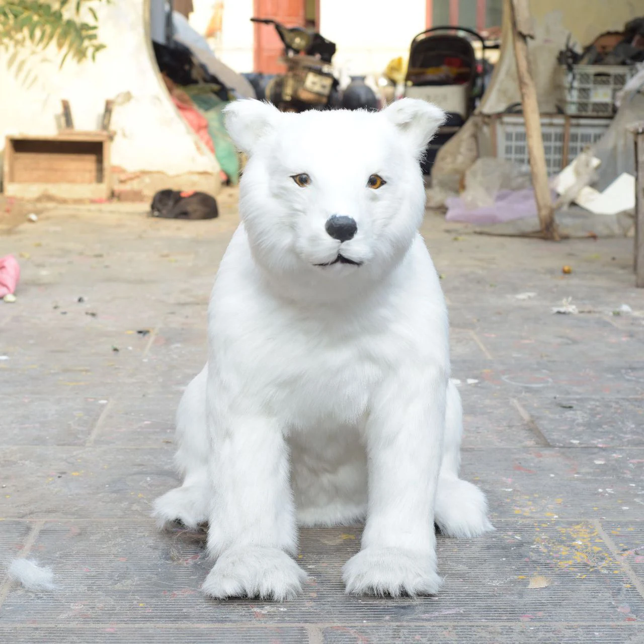 North Pole Animal Statue Mini Christmas Decorations White Polar Bears Sculpture