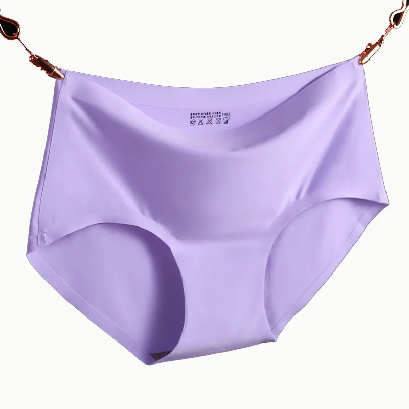 Sexy Solid Color Laser Cut One Piece Bikini Seamless Bulk Women Underwear Hipster Thong Panties with 9 Colors Customized Adults