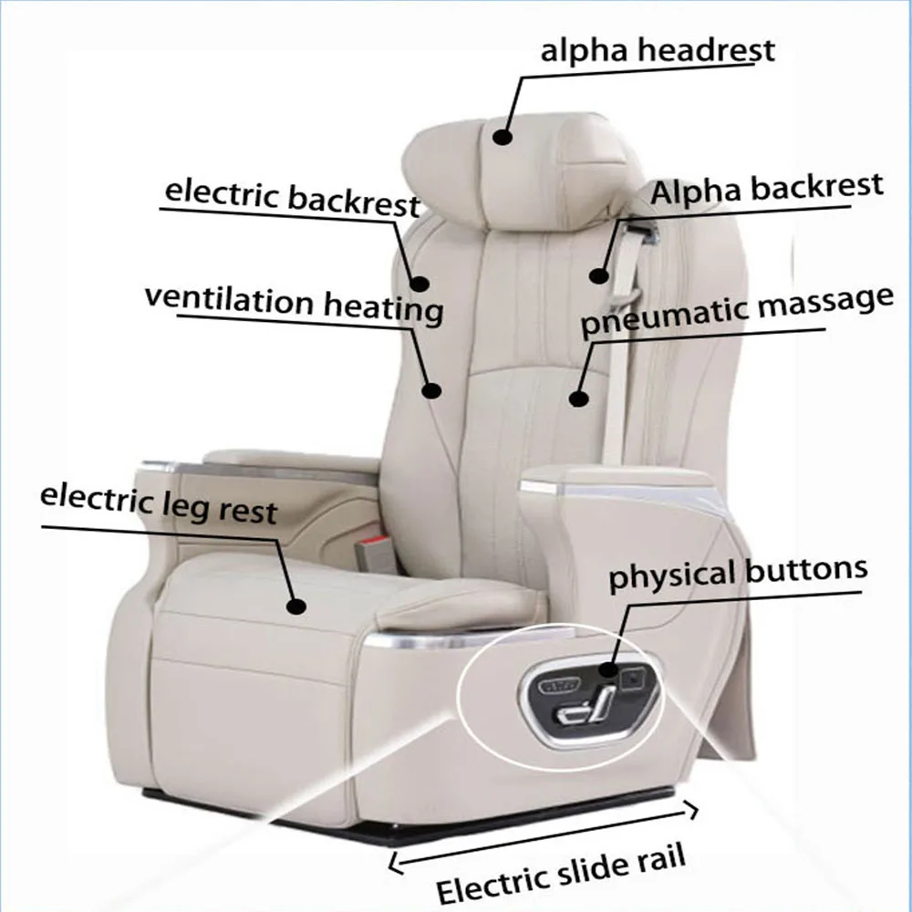 Little Alpha car seat Interior Modified electric vip luxury car seat with massage ventilated for vip van hyundai staria vip
