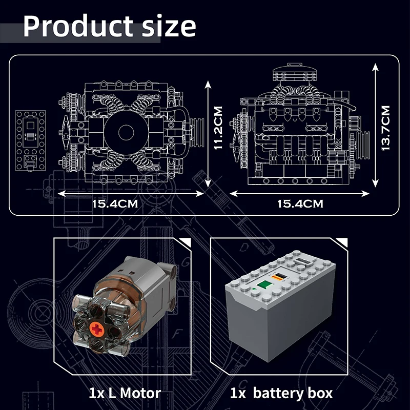 Формы King 10171 2024 новый двигатель V8 креативные игрушки Детские Рождественские подарки развлекательные модели двигателя наборы строительных блоков
