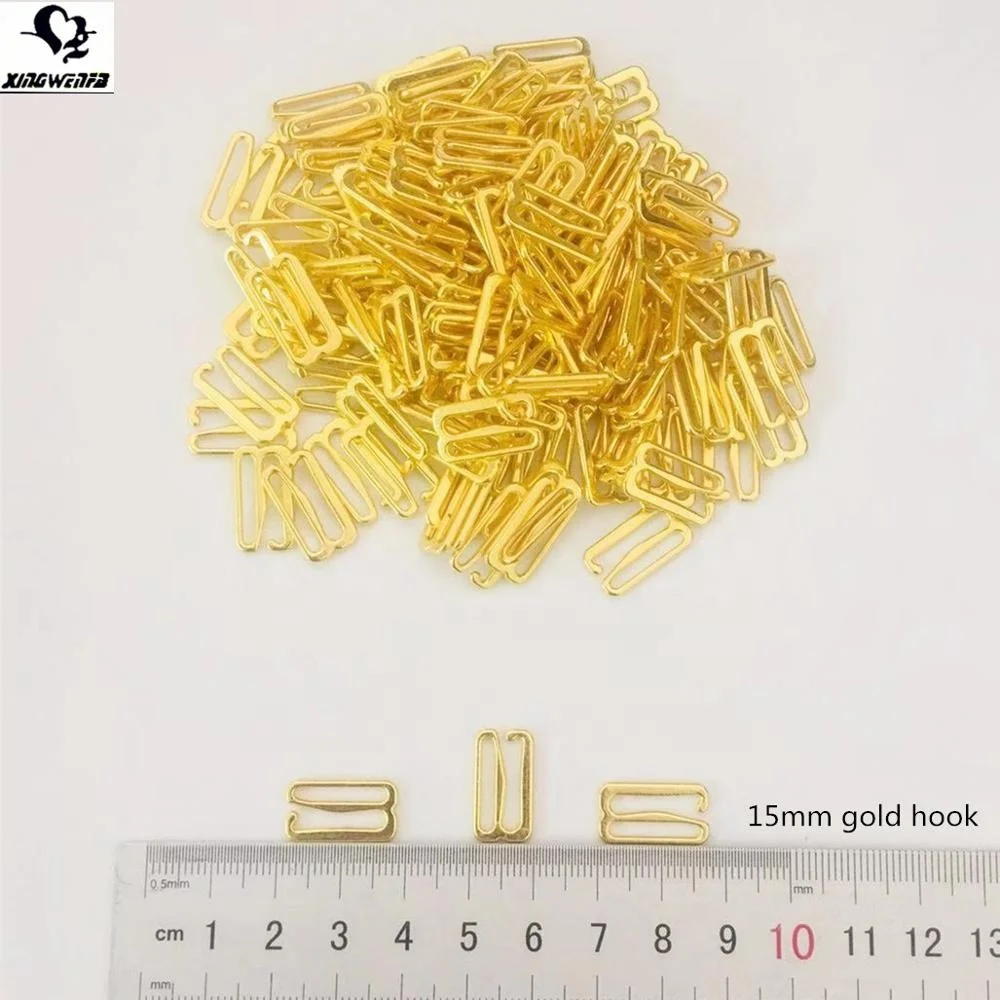 SGS good quality 15mm Gold zinc alloy bra strap adjuster hook
