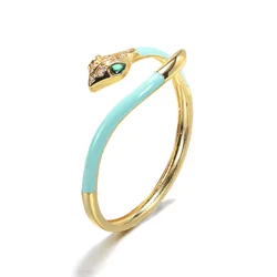 New Korea SimpleNew Design Fashion Bohemian Style Colorful Dripping Animal Snake Shaped Design  Bangle Bracelet Women Ladies