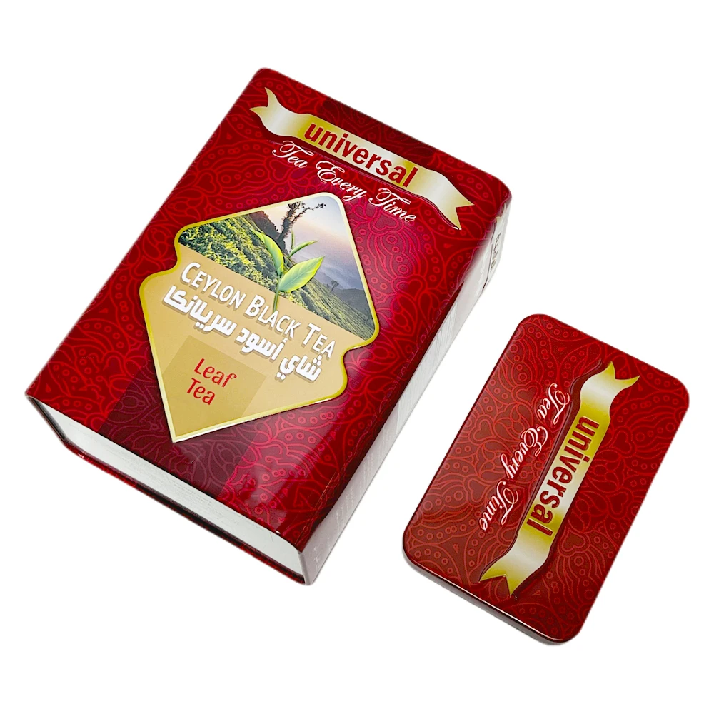 Custom Design Tinplate Storage Container Rectangle Shape Metal Can Packaging Gift Airtight Lid Tea Tin Box For Tea