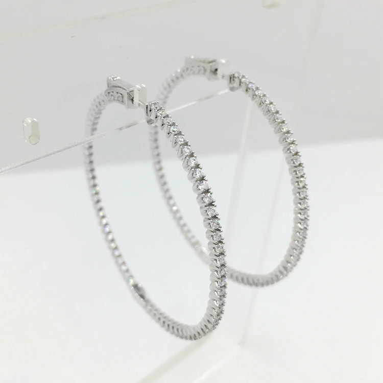 
Royi 50mm round earrings classic ladies 925 sterling silver huggie hoop earrings wholesale 