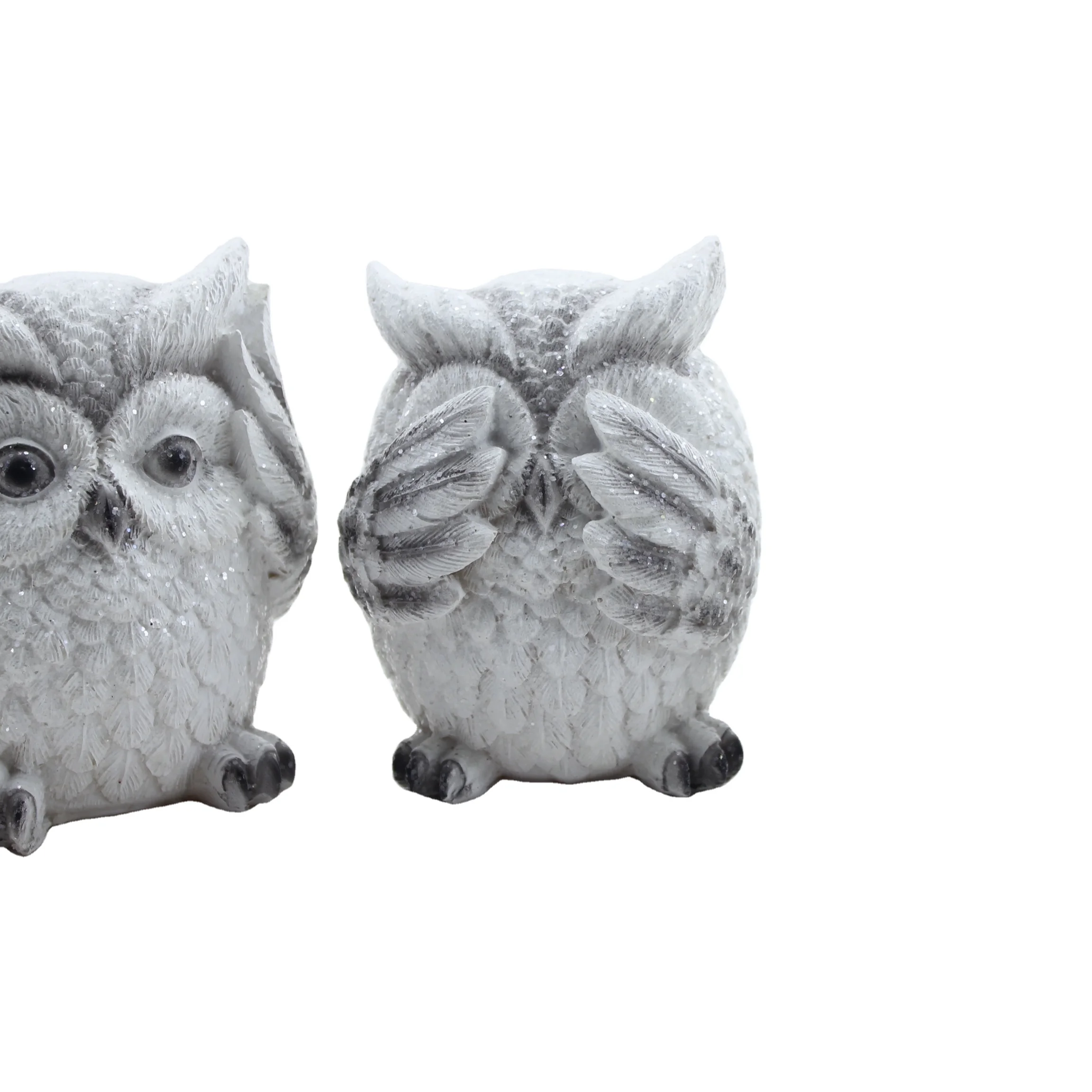 Заводская цена скульптура сова оптовая продажа индивидуальный дизайн для птиц садовый декор статуэтка совы со крыльями Статуэтка из смолы искусственная