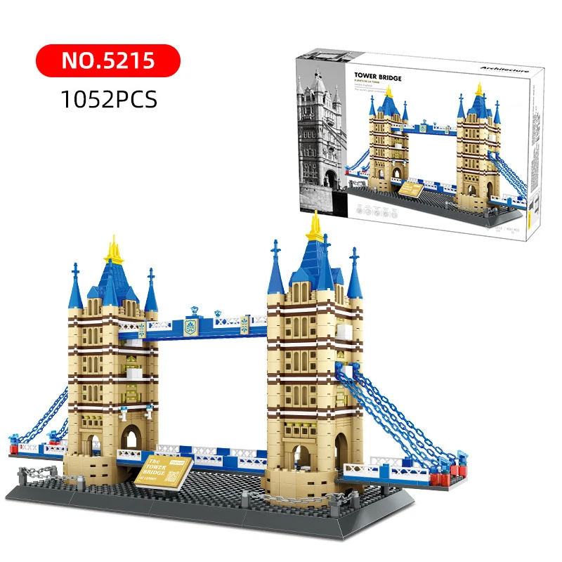 5215 Tower Bridge London England World Architectural Street Scene Attractions Model Kids Unisex Building Block Plastic Toys Set