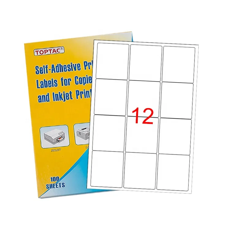 Matte White SKU Blank A4 Adhesive Label Sticker Sheet for Printers