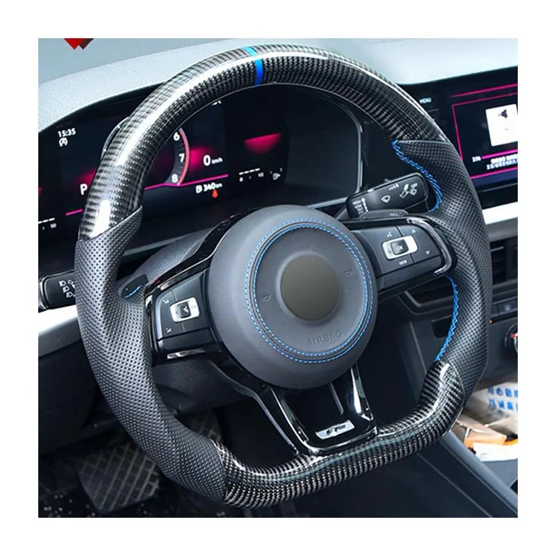 Carbon Fiber Steering Wheel Fit for VW GOLF MK7 GTI GTS R-line POLO SCIROCCO GTD Steering Wheel Control