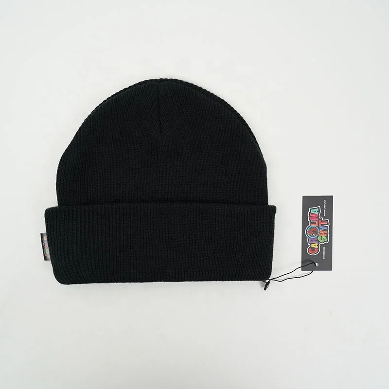 winter hats Unisex Acrylic Pullover Warm cuff beanie custom logo printed knit beanie cap  jacquard beanie hat