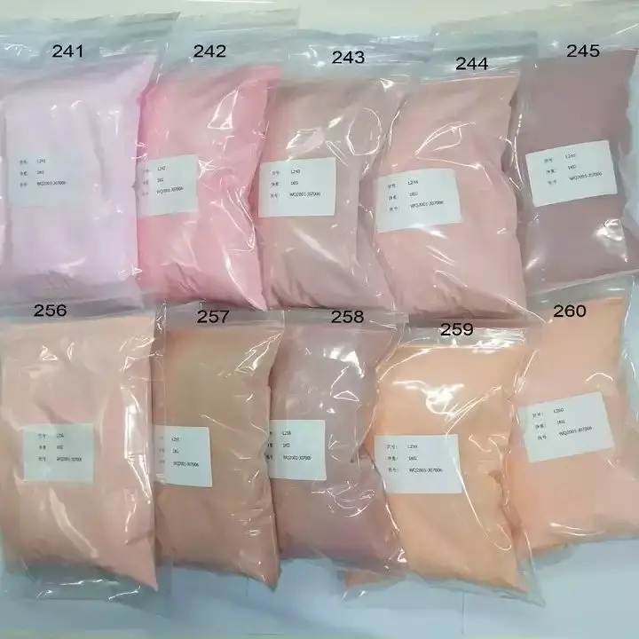 Wholesale 1kg Bulk Nude Gel Nail Polish Mirror Powder 3 in 1 Crystal Pink Brown Extension Dipping Acrylic Powder Poly Monomer
