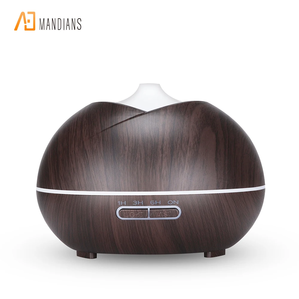 
High Quality LED Night Lamp 400ML Ultrasonic Wooden Air Humidifier Aroma Essential Oil Diffuser for Home Fogger Mist Maker 