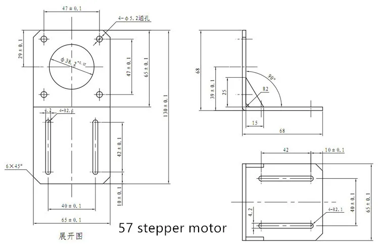 OX CNC 57 stepper motor bracket NEMA 23 Mounting L Bracket Mount Stepper Motor bracket for CNC machine