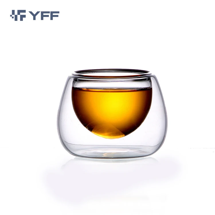 Unique Double Wall Glass Cup with Handle for Coffee or Tea Double Glass Cups & Saucers Clear Transparent All-season 200- 300 Ml