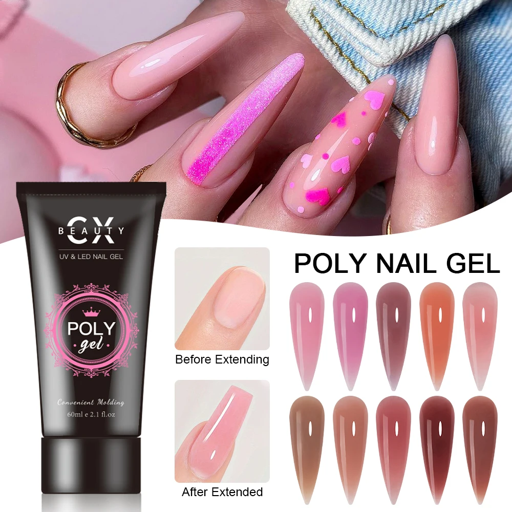 Hot selling nude polygeling 30ml uv build gel acrylic gel  28 colors for nail extension