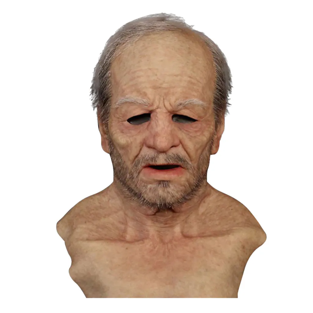 Realistic Fancy Dress Lifelike Halloween Old Man Super Soft Latex Disguise Funny Mask
