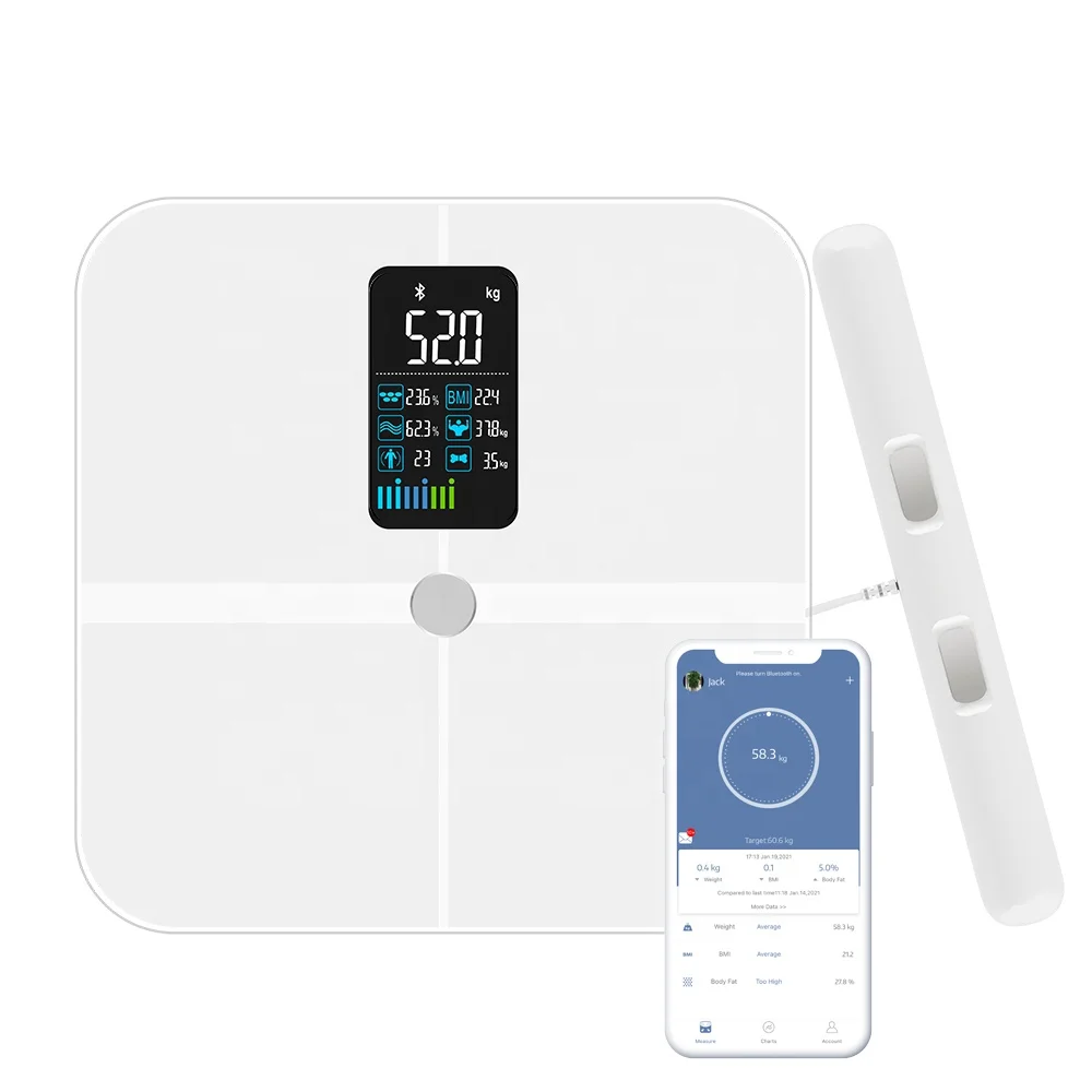 High-tech 8 Electrodes ITO Tempered Glass VA Screen High quality Smart Body fat scale
