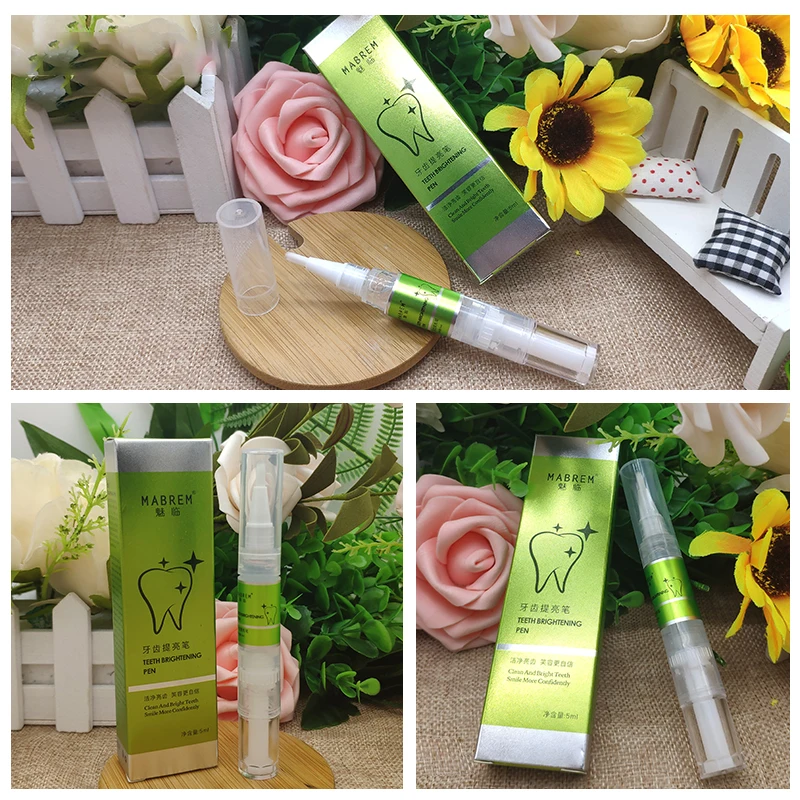 MABREM 5ml teeth brightening pen yellow stain tooth tartar serious plaque black spots removing cleaning whitening pen for smoke