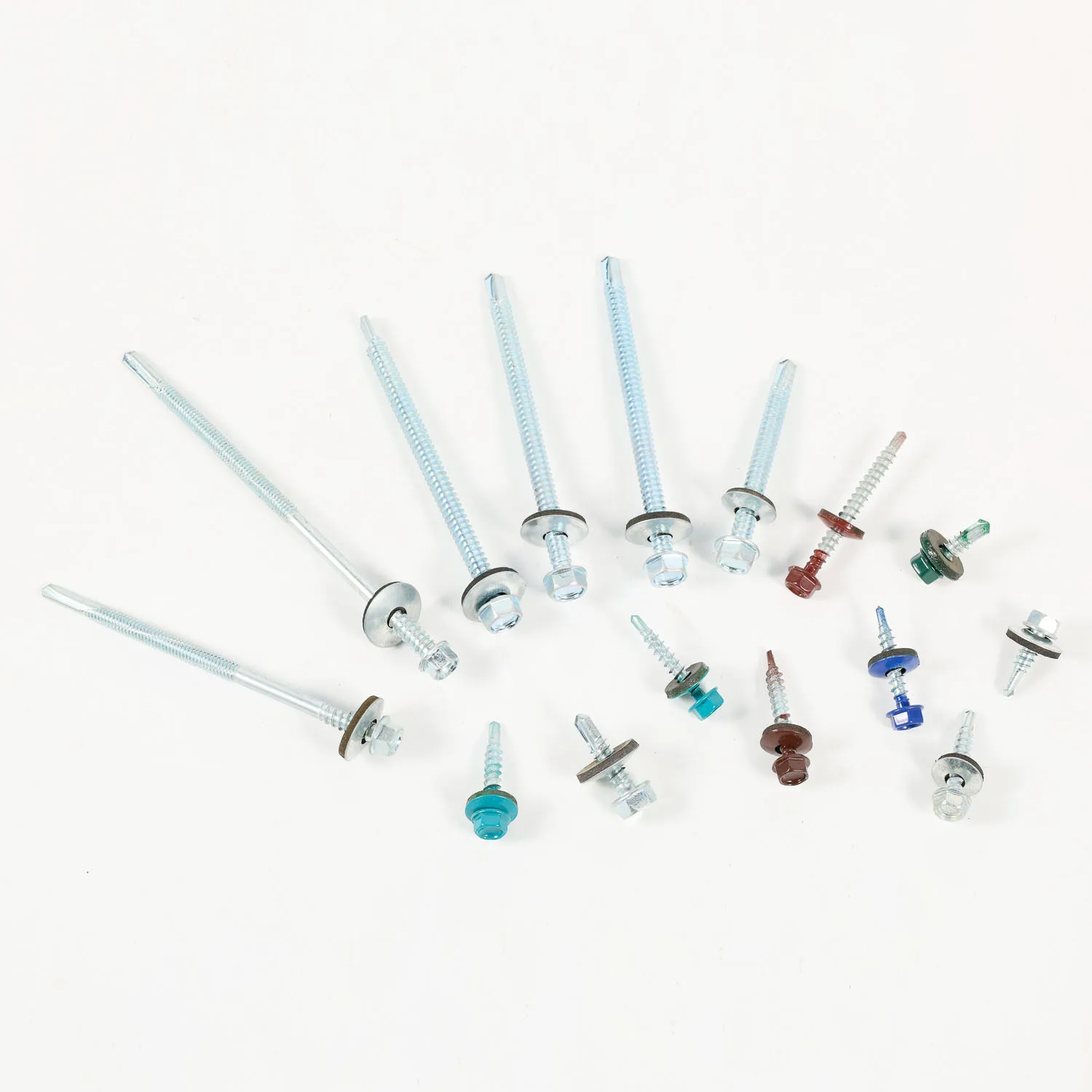 Custom Size Carbon Steel Brass Stainless Steel Self Drilling Hexagonal Head Screw DIN7504K Color Head Metal Roofing Screw