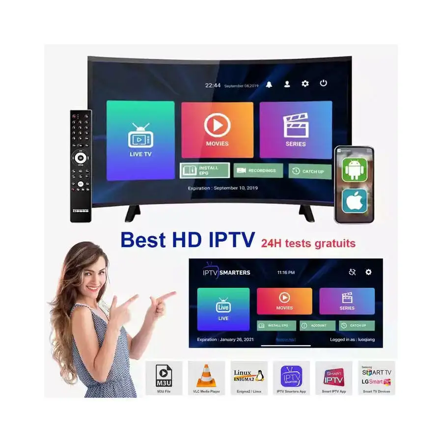 Free Test 4K IPTV Subscription Code Reseller Panel Smart TV M3U 4K For Android TV Box