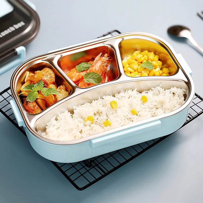 Wholesale High Quality 304 Stainless Steel Tiffin Lunch Box Leak Proof Lunch Bento Box with Cutlery for Adults & Kids