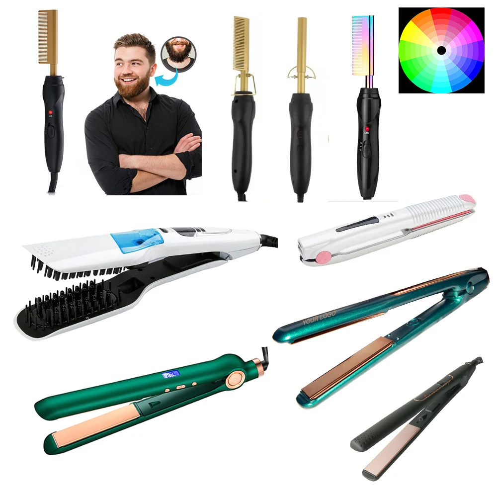 PTC MCH Hair Straightener 2023 Flat Iron Straightening Iron Electric LCD Ceramic Coating Nano Steam Machine Hair Novus Hair 25W