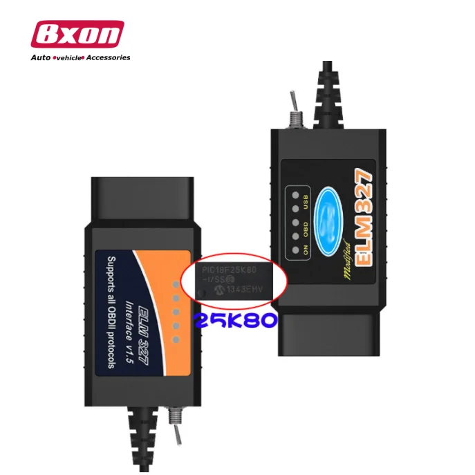 ELM327 USB PIC18F25K80 CH340T с переключателем для кабеля FoCCCus