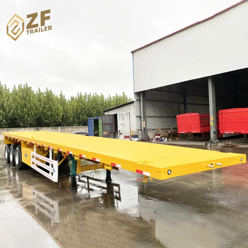 New 4 axle 40 feet Terminal transportation Used Flatbed Container Truck Trailers For Sale