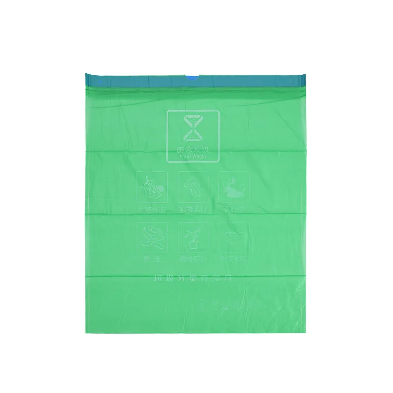 Wholesale custom printed logo garbage bags biodegradable black household garbage bags roll kitchen waste