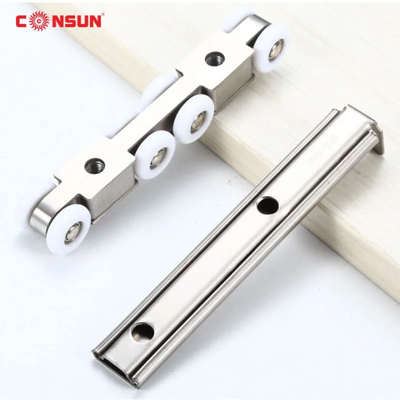 SR666-W Furniture Hanging Wheel Stainless Steel Sliding Roller Wooden Door Hanger Hardware