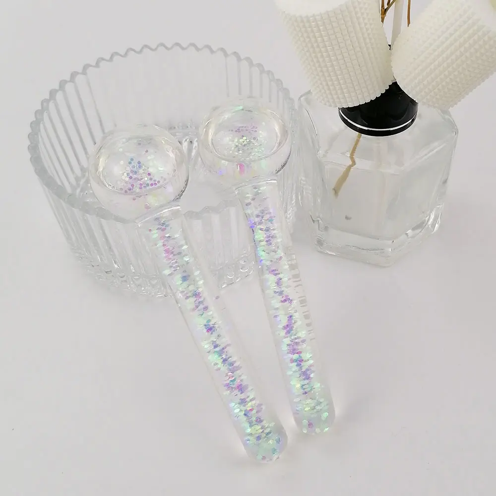 Facial cooling Ice Globe for face Glass Roller Cold therapy Skin Massage beauty glitter Ice Globes