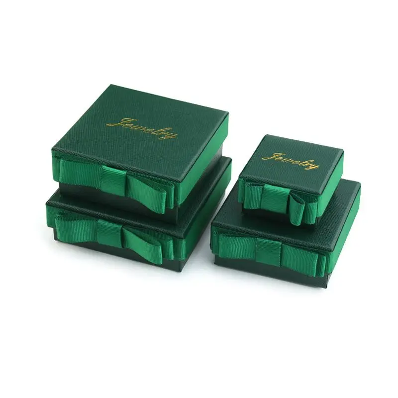 Wholesale Best Selling Products Jewelry Ring Box Packaging  Ring Earring Box Custom Jewelry Box With Ribbon