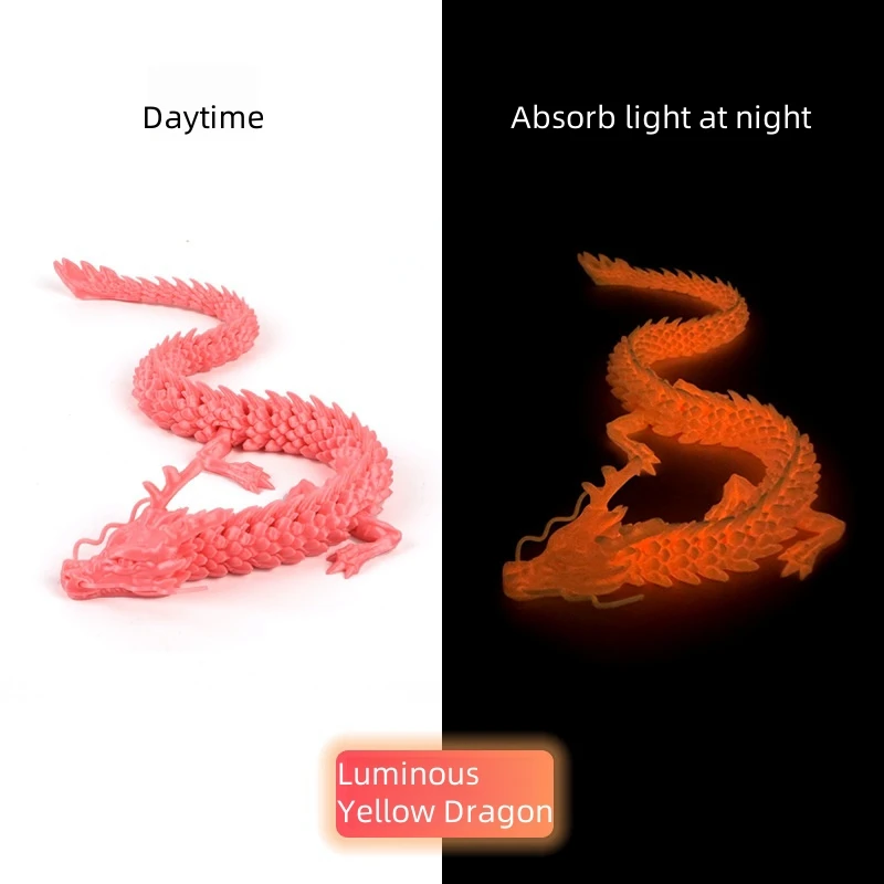 Custom 45 cm Movable Chinese Dragon  3d Printing Dragon Toys for Gifts Home Decorations Glowing Printed Loong