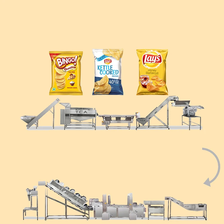 AICN fully automatic small scale potato chips making machine pringles potato chips complete production line