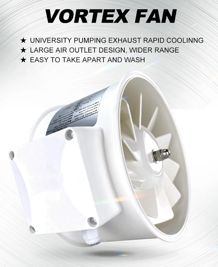Plastic High Efficiency Centrifugal In line Duct Air Suction Extractor Exhaust Fan Axial Mixed Flow Ventilation Fan For Home