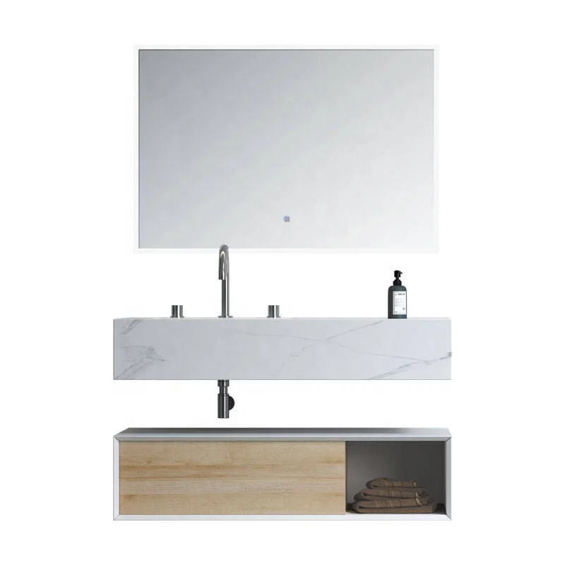 Led Backlit Mirror Wall Mounted Makeup Bathroom Vanity Illuminated European 1 Sink Timber Cabinet