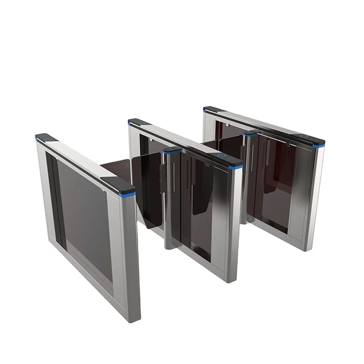 Office building swing flap barrier turnstile access control pedestrian barrier glass turnstiles