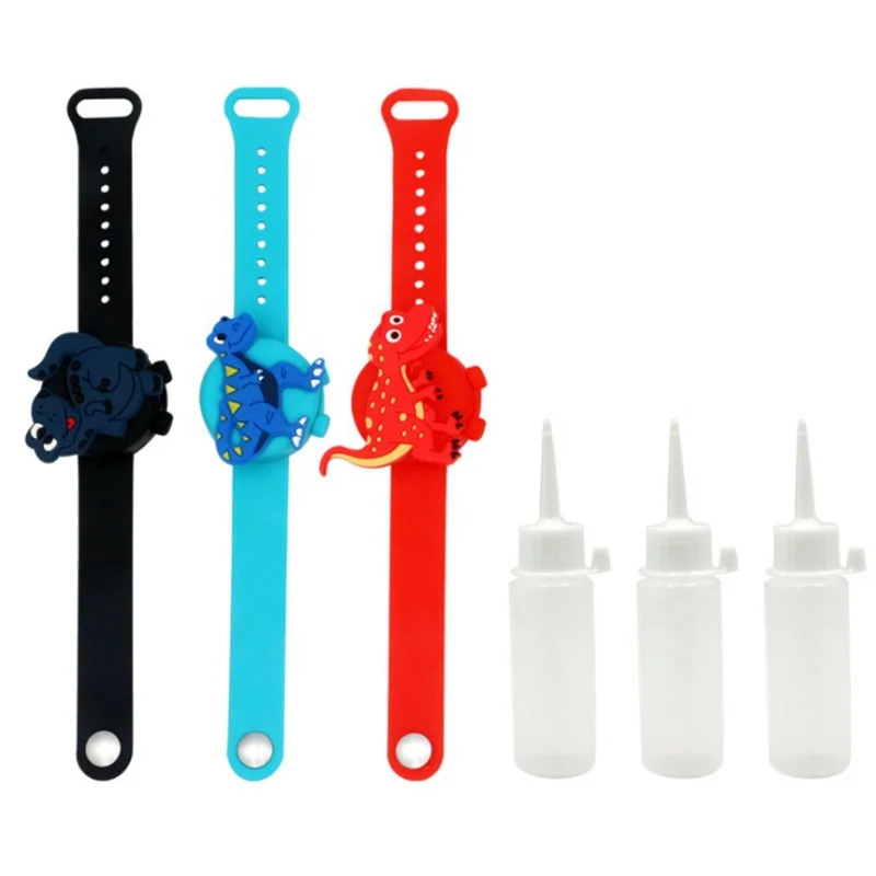 Mini Child Hand Sanitzer Wrist Sanitiser Bracelet Wristband  Design Kids Watch Cartoon hand sanitizer Silicone bracelet
