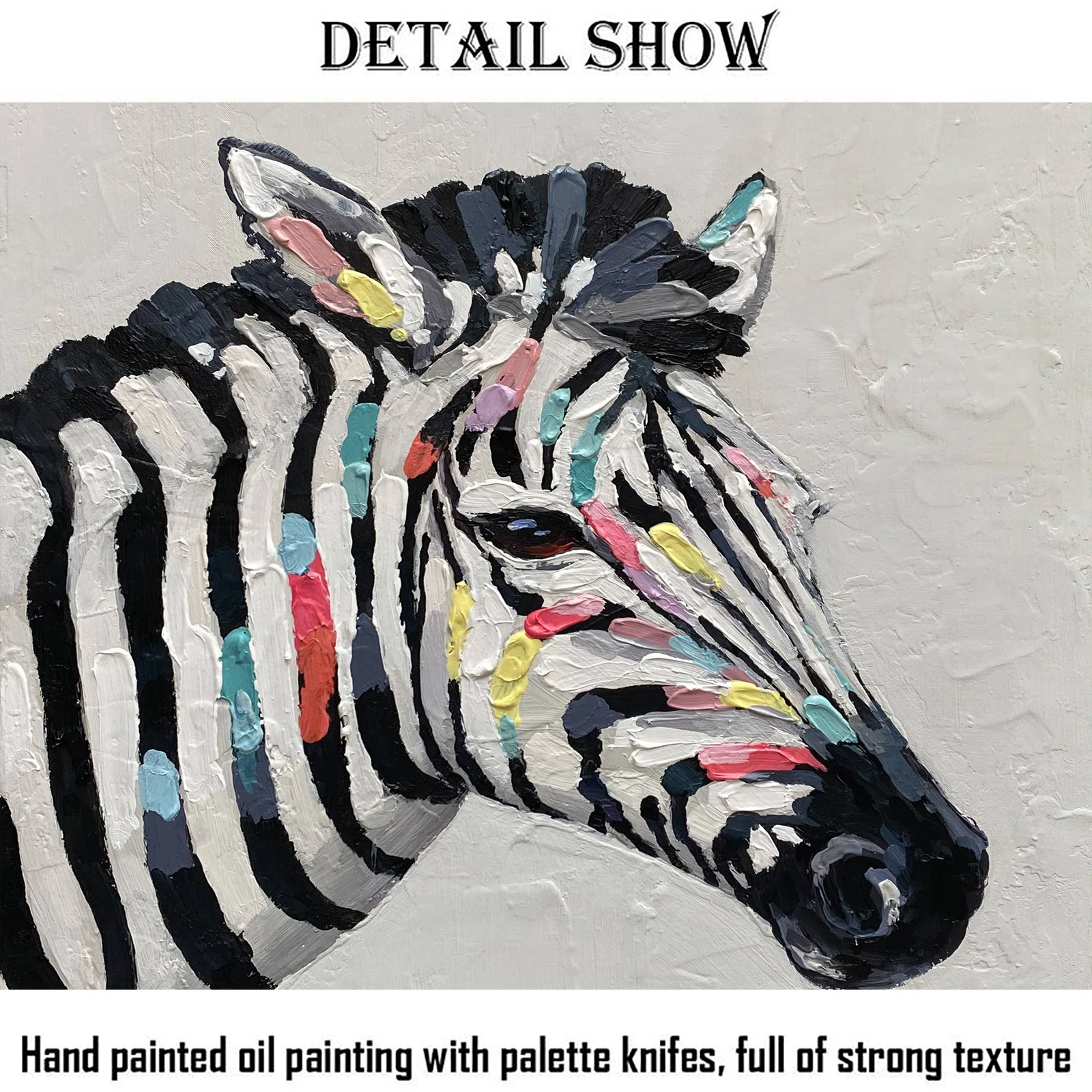 Wholesale Custom Hand Painted Colorful Abstract Horse  Painting by Paint Animal Art