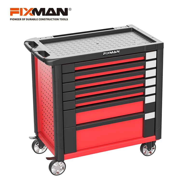 Fixman 7 Drawer Rolling Station storage Trolley  cart workbench chest Tool  Cabinet With  Accessories