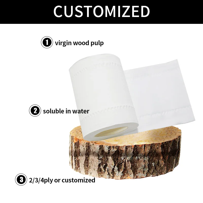 Wholesale Price Raw Material Paper Towel Rolls Recycle Pulp Embossed Soft Toilet Tissue