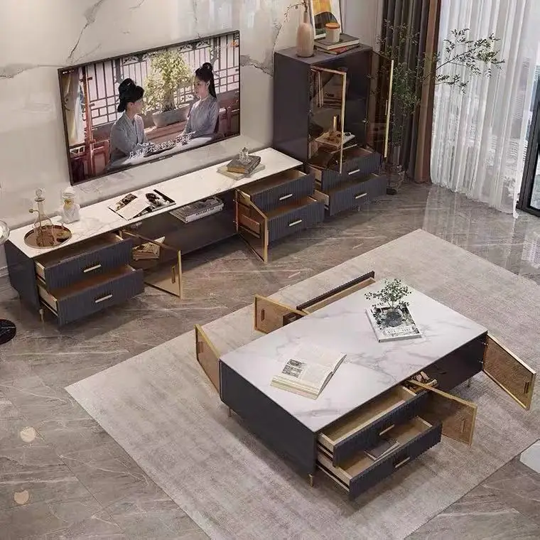 Роскошный современный ТВ-шкаф маленький дом модный дизайн мебель для гостиной