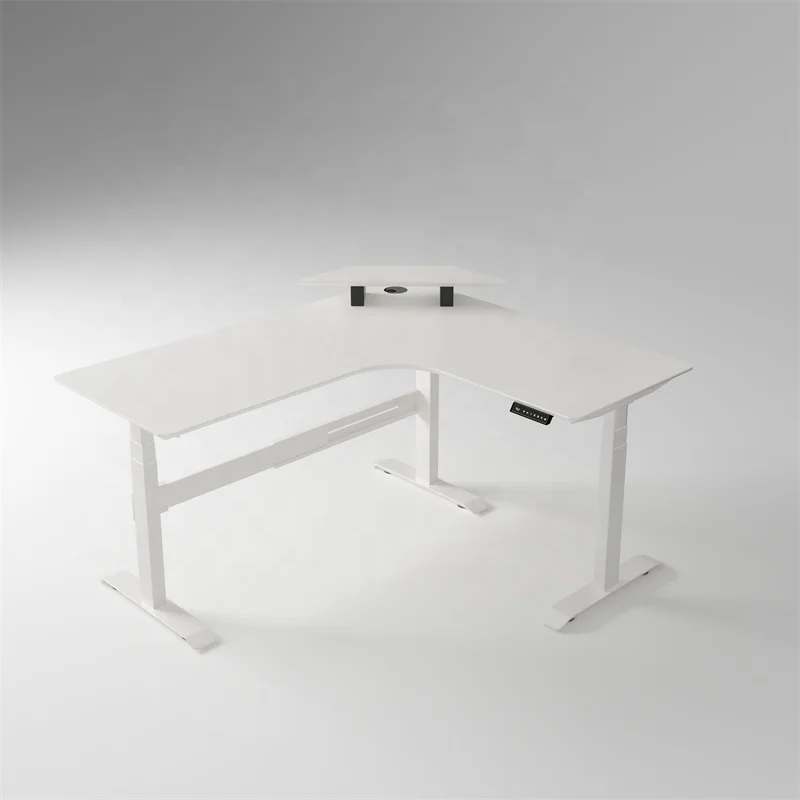 Modern Office Adjustable Height Desk Frame Sit To Stand Office Furniture Table Electric Lift Computer Desk in l Shaped