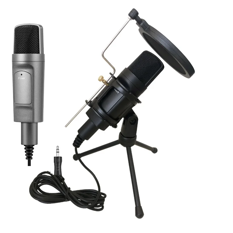 Микрофон для записи, проводной ручной микрофон youtube, настольный микрофон с противоударной подставкой