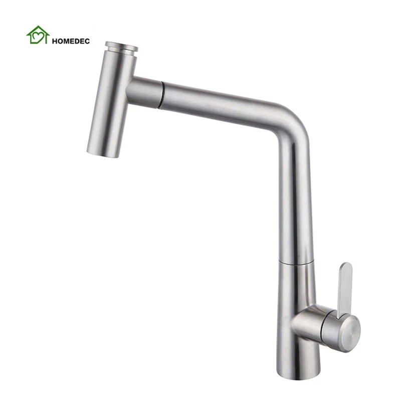 Modern Kitchen Sink Faucets Stainless Steel Pull Down Sprayer Faucet